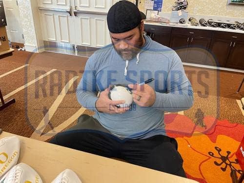 Haloti ngata assinado Oregon Ducks Schutt White NCAA Mini capacete - Mini capacetes da faculdade autografados