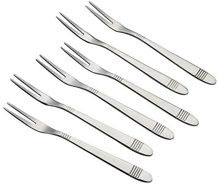 Callyne Mini Fruit Forks de 12 peças, aço inoxidável 2 garfo de palha, f