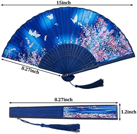 20 PCs Fã floral Fã da mão chinesa estilo vintage Fã dobrável ventilador de seda de seda dobrável Bamboo Ferdable Fan Fan Fan Fas