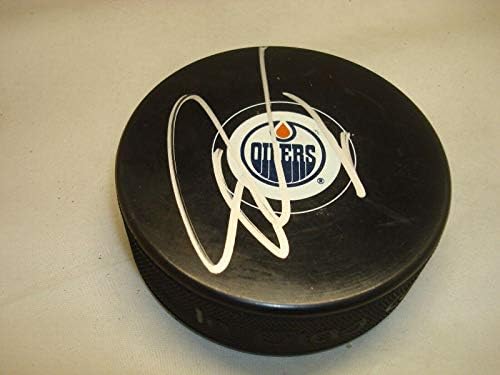 Nail Yakupov assinado Edmonton Oilers Hockey Puck autografado 1b - Pucks autografados da NHL
