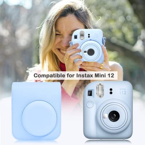 Caso de proteção Muziri Kinokoo para Fuji Instax Mini 12 Câmera instantânea - PU Mini 12 Câmera de capa com bolso fotográfico