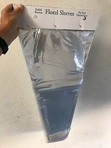 A&A FLOR Bouquet não imprimido 37 Micron Sacos de celofane transparente Bolsa de manga de plástico 100 PCs