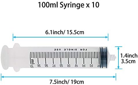 Seringa shintop 100ml com 15g de agulhas de ponta contundente de 1 polegada e tubulação plástica longa para aplicador de