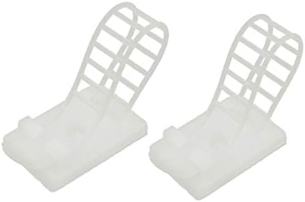 X-DREE 2 PCS White Auto-adesivo ORGNIZER ORGNIZER CLIP Ajustável CLAMPA DE CABO AJUDA (Morsetto Regolabile por Fascette