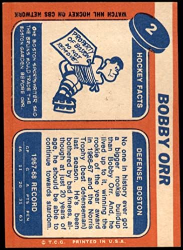 1968 Topps 2 Bobby Orr Boston Bruins Ex Bruins