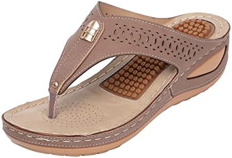 Guangyuan Sandals de couro de couro Mulheres sapatos romanos com arco Apoio Clipe Toe Strappy Cordão Ceda de candal de