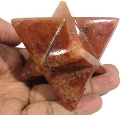 Red Carnelian Merkaba Star Grande Cristal Sagrado Geometria Reiki Point 8 Cura