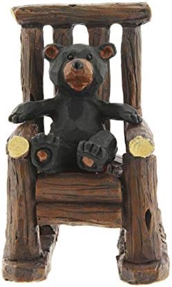 A coleção Bridge Black Bear Cub em estatueta de cadeira de balanço