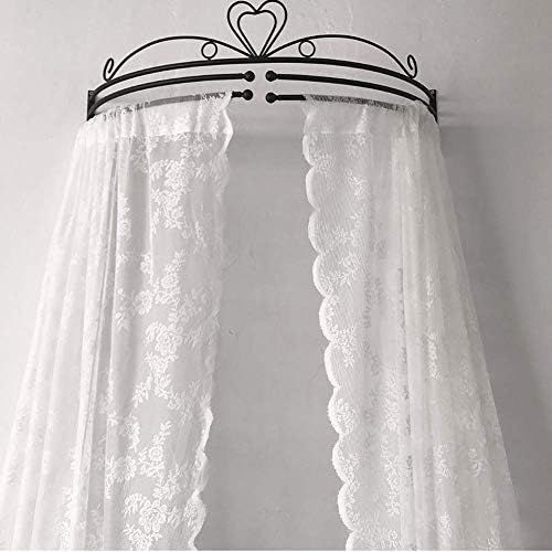 Cortinas de leito de voz de tapeçaria de fqrongsp, painel de renda Princesa Valão Bordado Bordado Draxas de Janela Bordeira Cortina de Fundação Curta