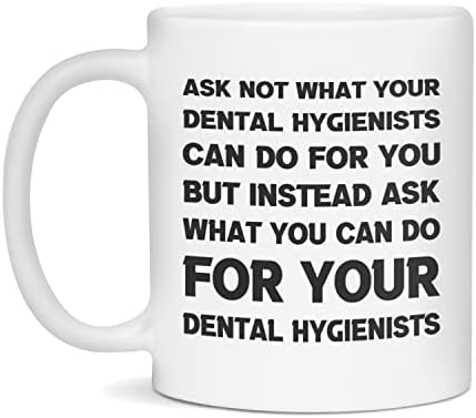 Presente sarcástico engraçado para higienistas dentários pedem não, 11 onças brancas