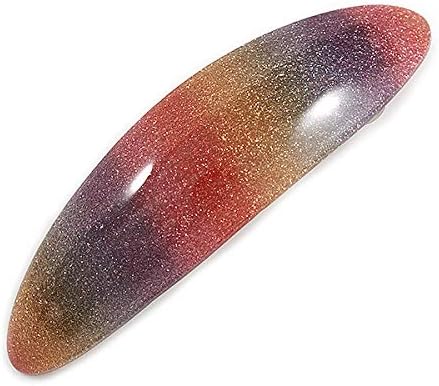 Avalaya 'arco -íris' glitter acrílico barrette/clipe de cabelo em tom prateado - 90 mm de comprimento