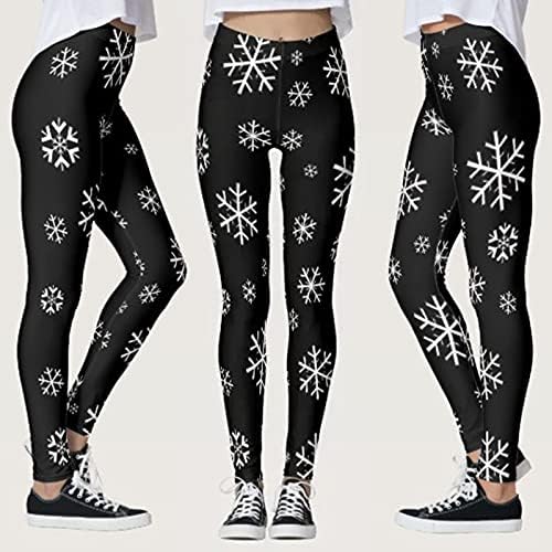 Calças de ioga em barril para cutes leggings santa boneco de neve para ioga que corre as calças femininas de pilates dobradas de ioga