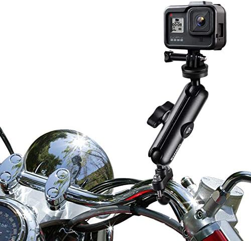 Motocicleta Wadahefa, moto de bicicleta 360 ° Montagem de câmera esportiva ajustável, compatível com DJI Action 2 & GoPro 7/8/9/10 e Insta 360D e outras câmeras esportivas.
