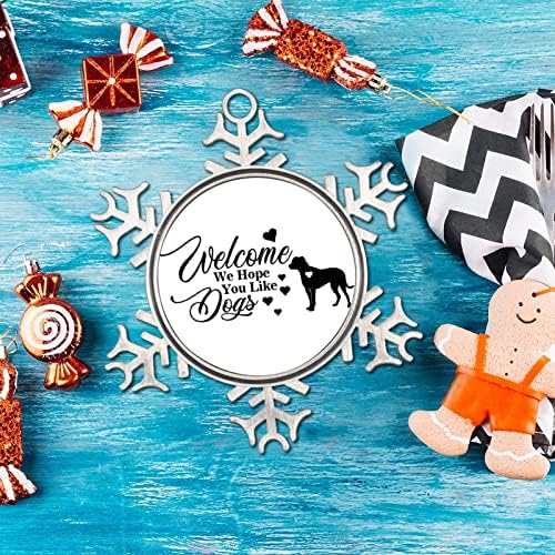 Bem -vindo, esperamos que você goste de Bulldog Dog Christmas Snowflake Ornamentos de metal de cachorro Cerâmica Cerâmica