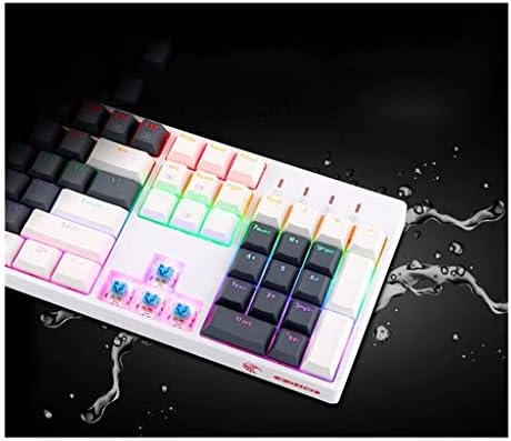 Teclado mecânico do Zhyh Keys azul 104, teclado completo para jogos anti-ghosting, painel de metal de alumínio com modos de retroiluminamento de LED para jogadores e datilógrafos