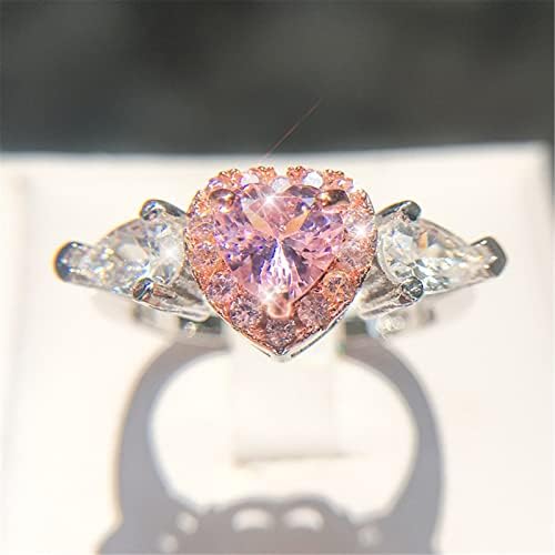 2023 Novo Pink Peach Heart Garras Conjunto de zircão Novelty anel Drop Drop Drop Women's Ring Jóias Cool