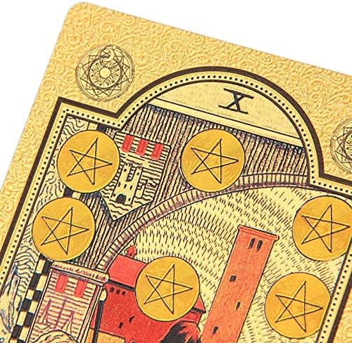 Deck de cartões de tarô ixiger, deck de tarô de papelão dourado, baralho de cartões de tarô com guia e caixa, 78 cartões