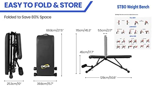 Banco de peso dobrável ajustável do STBO, bancada de exercícios de declínio dobrável com inclinação SIT SIT EM BANCO DE