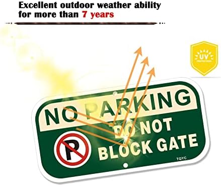 TQYC Nenhum estacionamento não bloqueia o sinal do portão, 2 pacote de 2 ”x 6” de ferrugem sem ferrugem de alumínio de alumínio, protegido