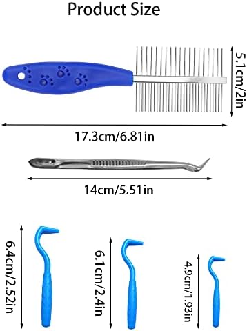 Conjunto de ferramentas de removedor de carrapato shxxyljh, pentes de pulga removedores, pinças, marchas indoloros