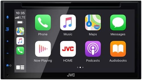 JVC KW-V660BT Apple CarPlay Android Auto DVD/CD Player com tela sensível ao toque capacitiva de 6,8 , áudio Bluetooth e chamadas sem mãos, mp3 player, DUP