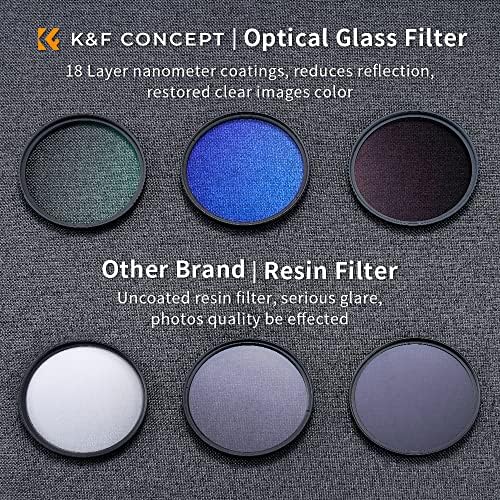 K&F Conceito 52mm Kit de filtro de lente UV/CPL/ND -18 Revestimentos de várias camadas, filtro UV + filtro polarizador + filtro de densidade neutra + pano de limpeza + bolsa de filtro para lente da câmera