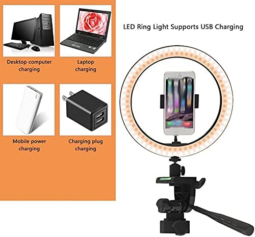 Luz de anel de led de selfie ygqzm com 43 polegadas de 3 polegadas do suporte de tripé de câmera de fotografia remota diminuído