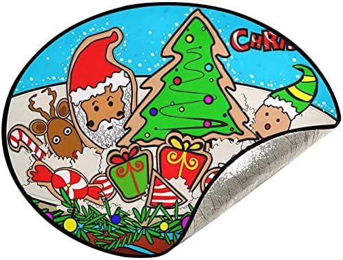 VISESUNNY Feliz Natal Papai Noel Feliz Ano Novo Árvore de Natal Mat Stand Mat Floor Protetor Absorvente Tree Stand Tape