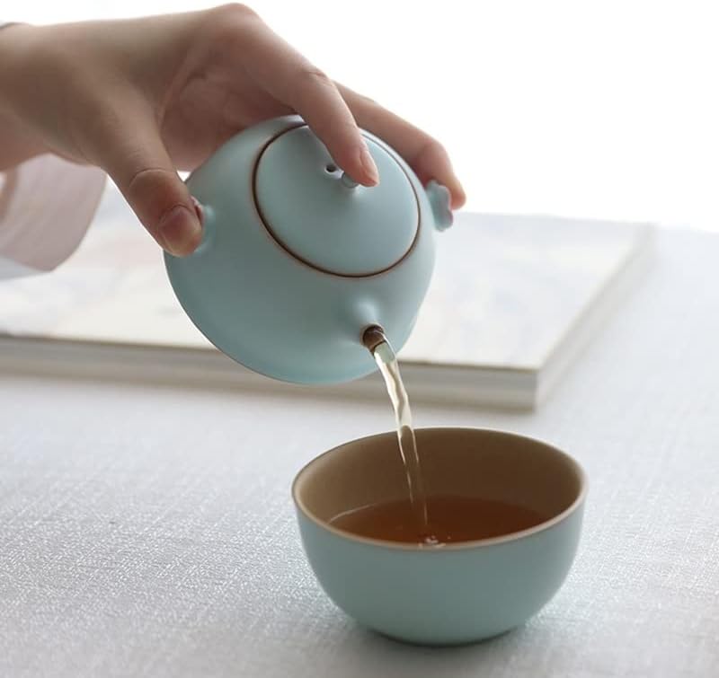 Conjunto portátil do ZLXDP Conjunto de chá de cerâmica Cerâmica Viagem em casa ao ar livre Conjunto de chá de chá em casa