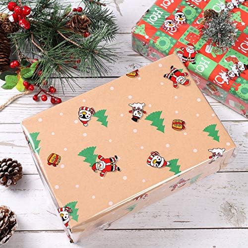 Toyandona Christmas Celofane Roll Clear Padrão Padrão de Celofane Bacos Floral Bouquet Pacote para Presente para DIY Bolas de Bolsa de Gifra 3000x80cm