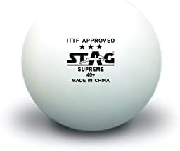 Stag High Performance 3 Star Supreme Tênis Bolas de tênis Avançado 40+mm Pingue -pongue bolas para treinamento, torneios e jogo recreativo Durável para jogo interno/externo - branco