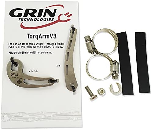 Grin Technologies Universal Ebike Torque Arm para motores de cubo frontal. Placa inoxidável espessa de 1/4 .