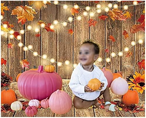 Yongqian Autumn Glitter Pumpkin Photograph Backdrop Fall Ação