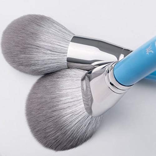 Brusco de maquiagem XJJZS-Blue-céu Blue 13 PCS Bruscos de maquiagem super macios Definir cabelos de caneta cosmética do olho de