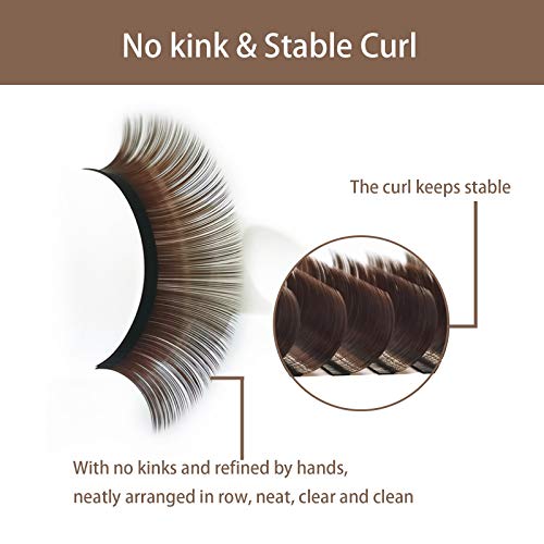 Costtory Deep Dark Brown Easy Easy Fan Eyelash Extensions Cluster 2D-20D Lashes de volume Supplies Soft Natural Light Firmadores