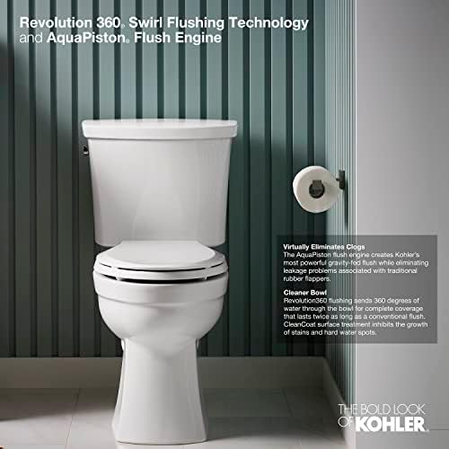 Kohler 32818-96 Kelston Revolution 360 e Tanque limpo contínuo, 128 GPF, biscoito