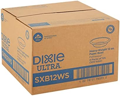 Dixie Ultra 12 oz. Tigelas de papel pesado por gp pro, vias, sxb12ws, 500 contagem