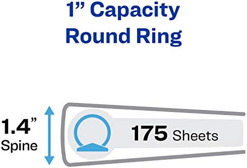 Avery Mini Economy View Binder com anel redondo de 1 polegada, 5,5 x 8,5 polegadas, branco, 1 fichário e estilo de plástico inserível