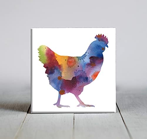 Abstrato de arte decorativa em aquarela de frango