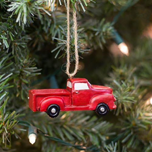 A coleção de casas de campo Little Red Truck Ornament