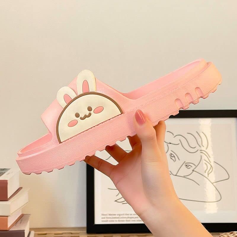 Jinlononyu Menina de Kawaii Bunny Rabbit Slides abrem sandálias de chuveiro de spa de dedo do pé