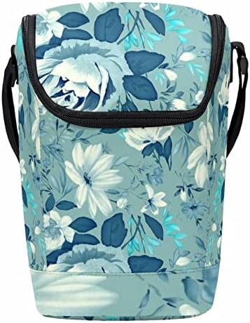 Guerrotkr lancheira Mulheres, lancheira para homens, lancheira para homens, Rose Flower Blue Pattern