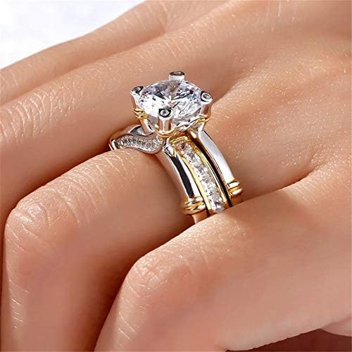 Jeulia Diamond Band Rings for Women CZ Sterling Silver Silting Ring Sets