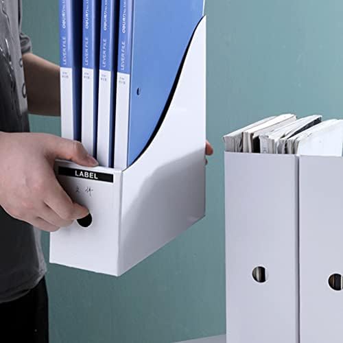 JoJofuny Office Polders Magazine Titular, caixa de organizador de papelão, caixa de armazenamento de revista vertical simples para livros, documentos, material de escritório, pastas de papel de suprimentos escolares