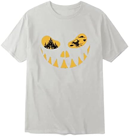 Camisetas de Halloween masculinas de Beuu, soldado de manga curta impressão de esqueleto engraçado tripula