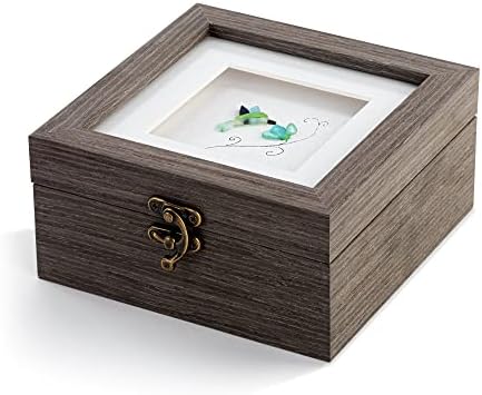 Demdaco minúsculos momentos de admiração beija -flor azul 6 x 3 caixa de lembrança de madeira composta