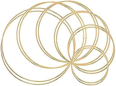 Otuxed 12pcs Dream Catcher Rings Copper Metal Hoops Craft Hoops MacRame Creations Rings Supplies for Crafts, 6 tamanhos