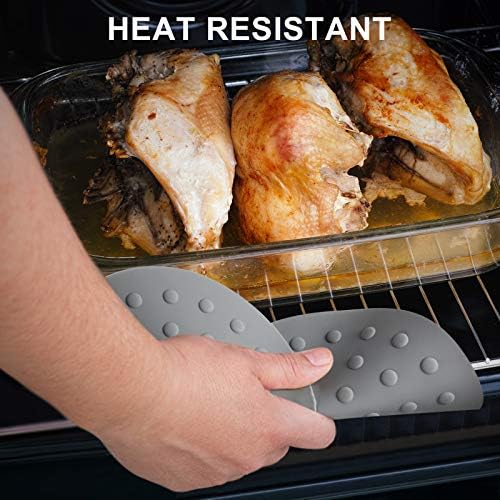 4 peças Conjunto de luvas de cozinha resistente ao calor de silicone, 2 peças Mini luvas de forno, 2 peças Isollone Pads