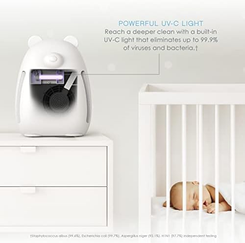 Pure Enrichment® PureZone ™ Kids Lear Air True Hepa Air Purifier & Pacote de filtro de reposição-Estrela de energia, filtração de ar de 4 estágios, luz UV-C e luz noturna para um berçário de bebê médio, quartos infantis