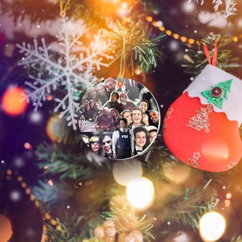 Ornamentos da árvore de Natal Mentes do círculo criminal Mentes de acrílico Decoração de casa de acrílico para férias, ornamentos de árvores e eventos, decoração de festas, branco